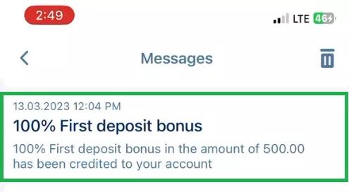 After the bonus is credited