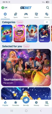 1xBet app screenshot 2